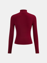 Faux Leather Corset Paneled Mock Neck Top